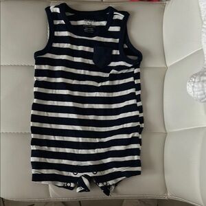 Striped Sleeveless Baby Romper